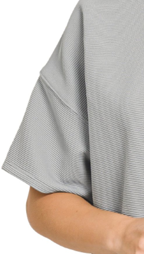 Effortless Ribbed Tee GRAY