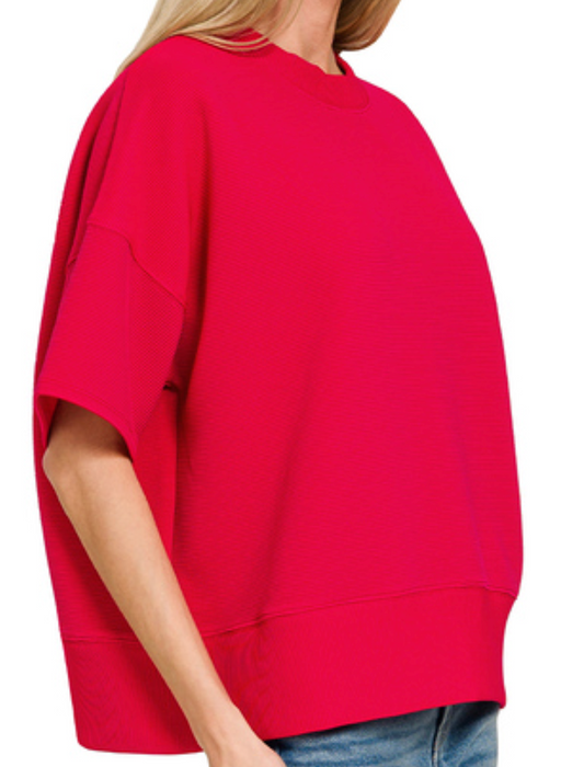 Effortless Ribbed Tee RUBY