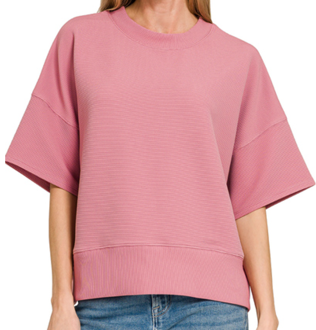 Effortless Ribbed Tee BLUSH