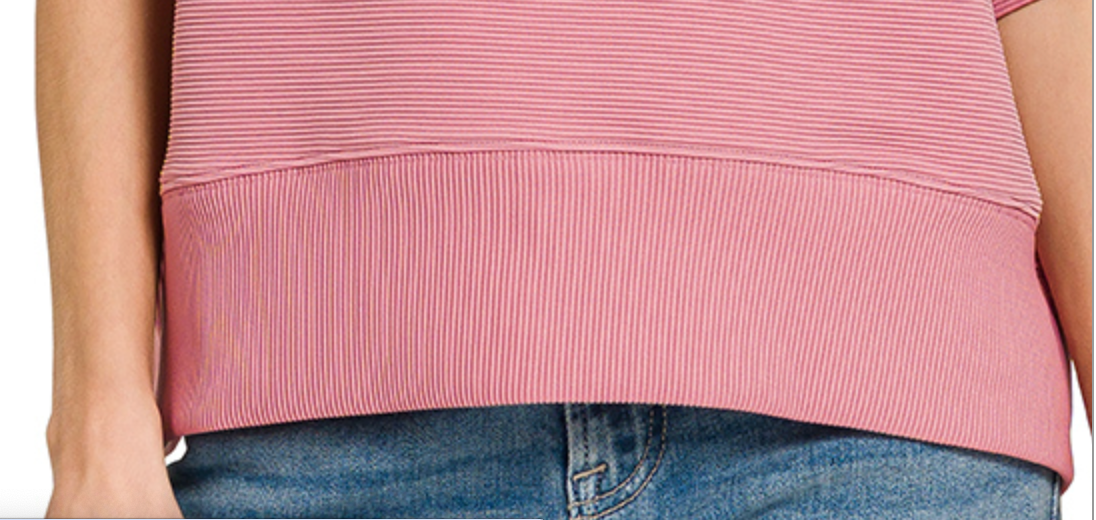 Effortless Ribbed Tee BLUSH