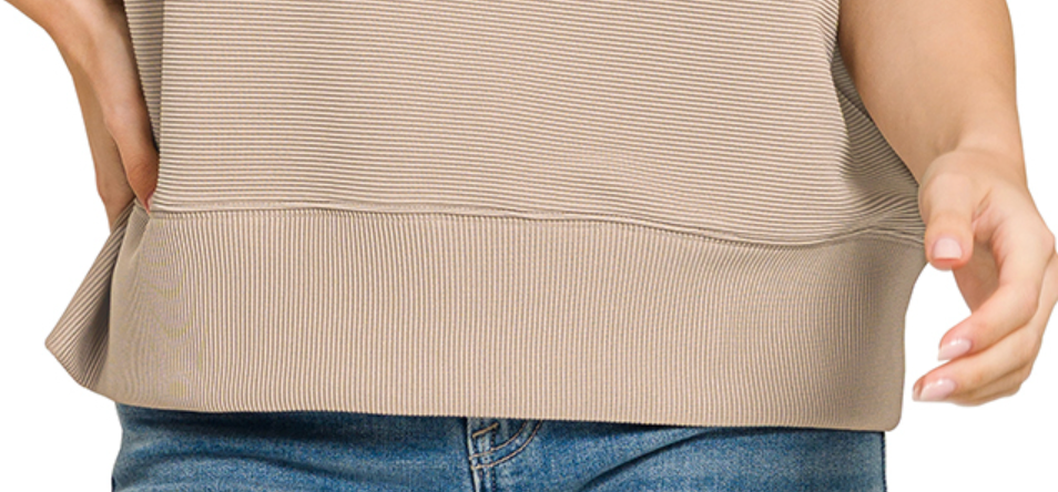 Effortless Ribbed Tee MOCHA