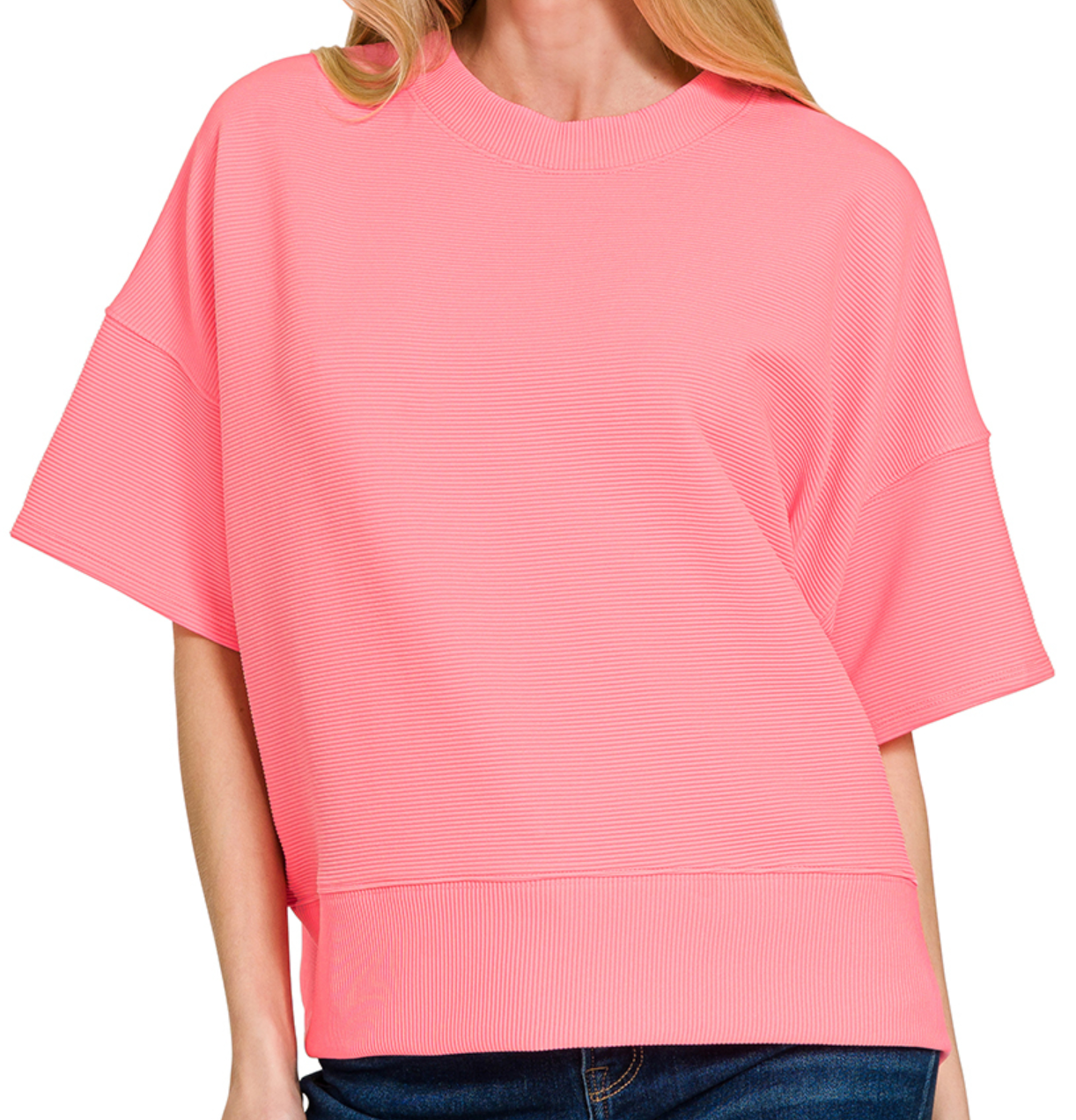 Effortless Ribbed Tee PINK