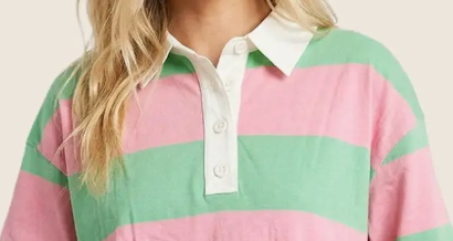 Classic Stripe Rugby Polo APPLE