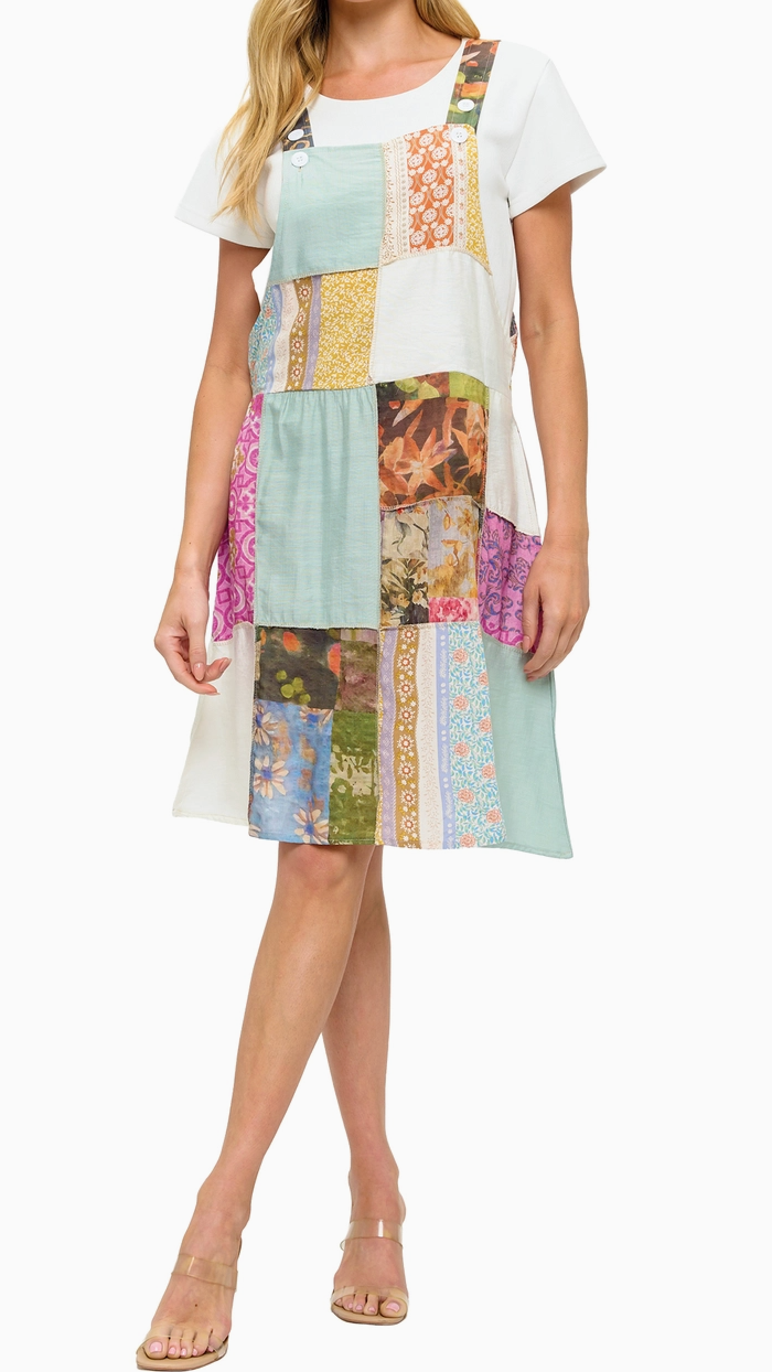 Wanderlust Pocket Patchwork Dress