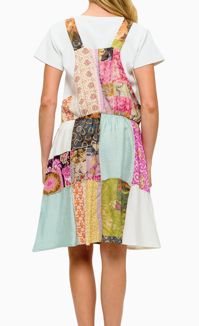 Wanderlust Pocket Patchwork Dress