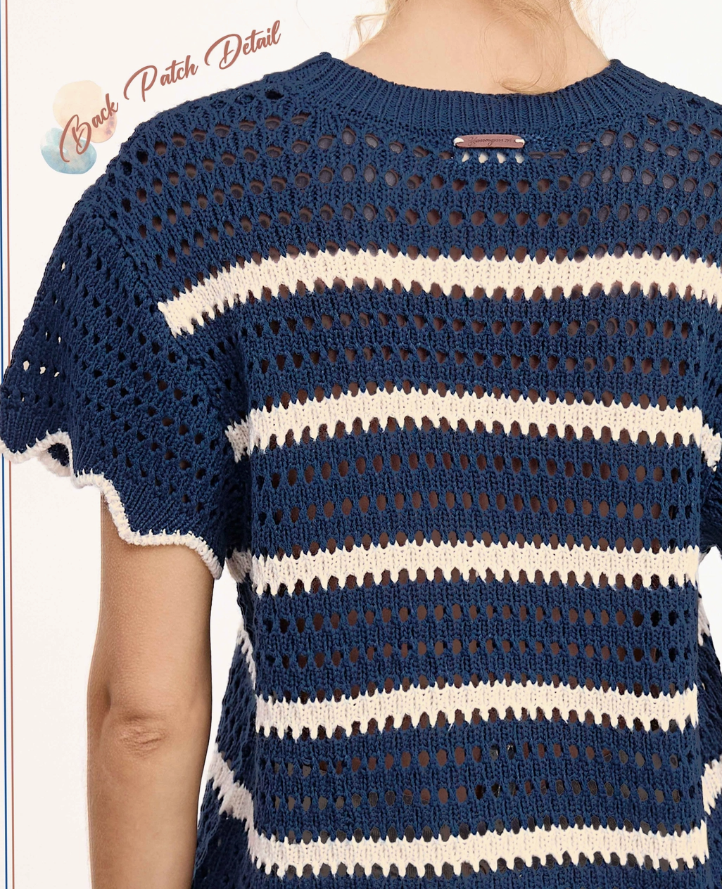 Harbor Breeze Crochet Sweater NAVY
