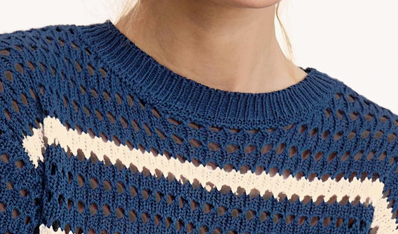 Harbor Breeze Crochet Sweater NAVY