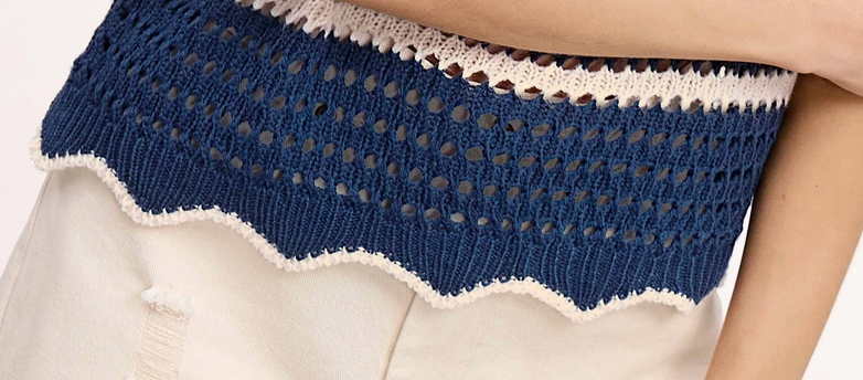Harbor Breeze Crochet Sweater NAVY