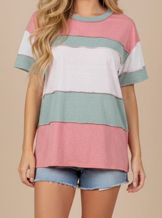 Sweet Escape Colorblock Tee SAGE