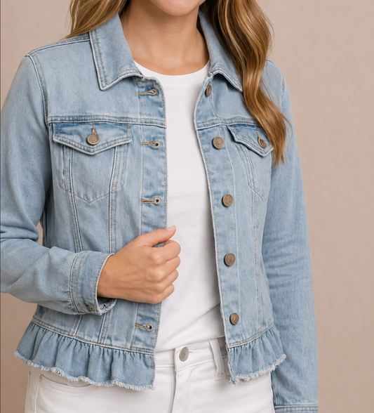 Flirt & Fray Denim Peplum