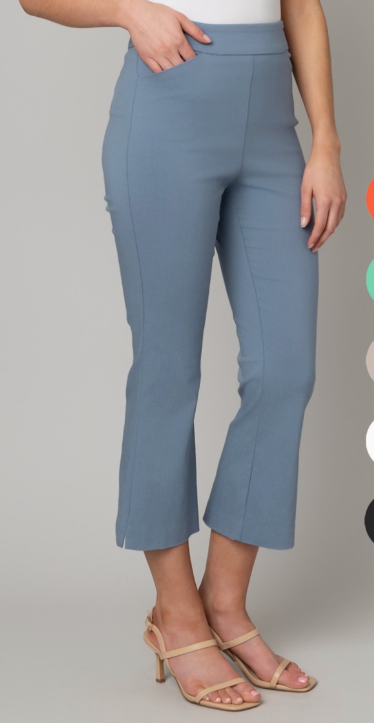 Effortless Edge Crop Pant 25" SLATE BLUE