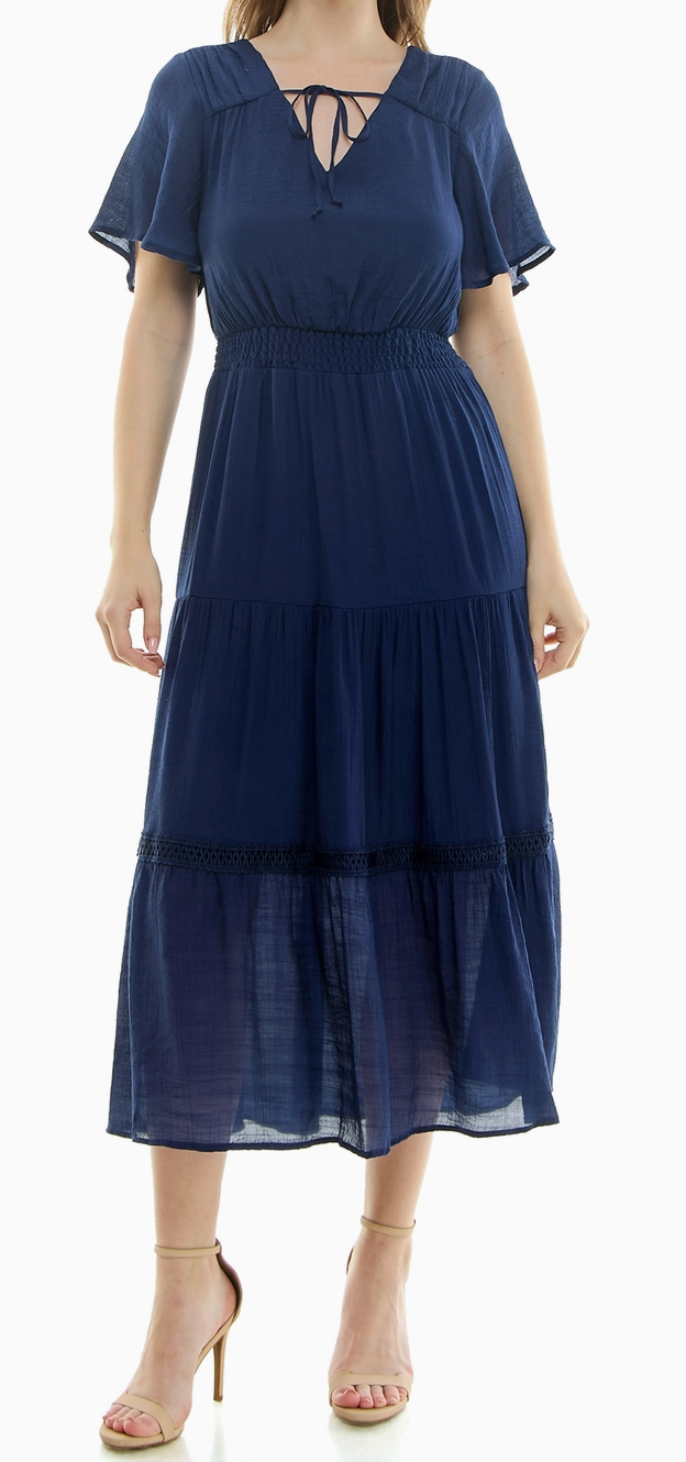 Evening Ease Tiered Dress NAVY