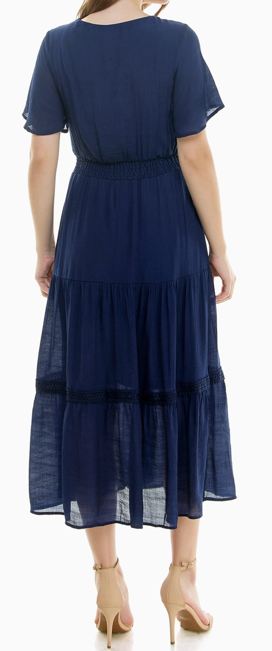 Evening Ease Tiered Dress NAVY