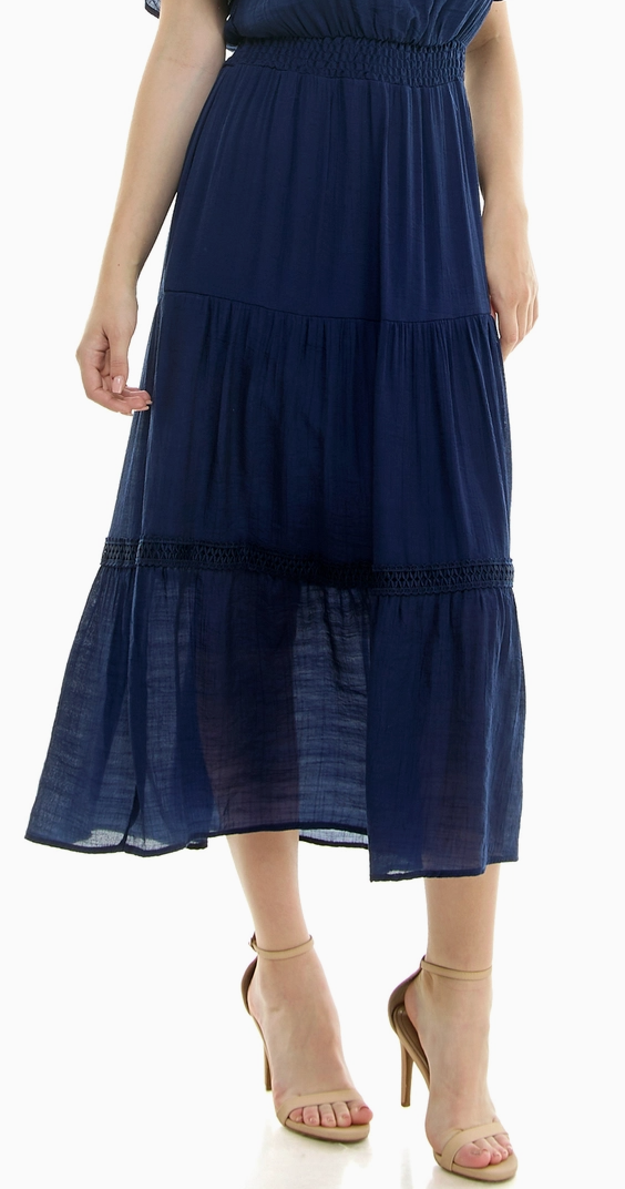 Evening Ease Tiered Dress NAVY