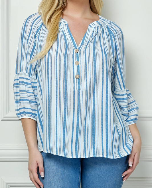 Blue Skies Stripe Top DENIM
