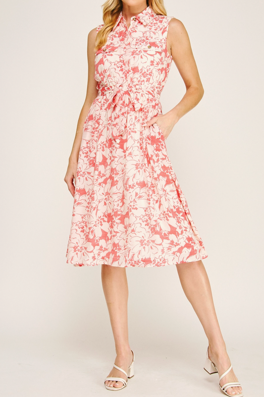 Blushing Petals Dress CORAL