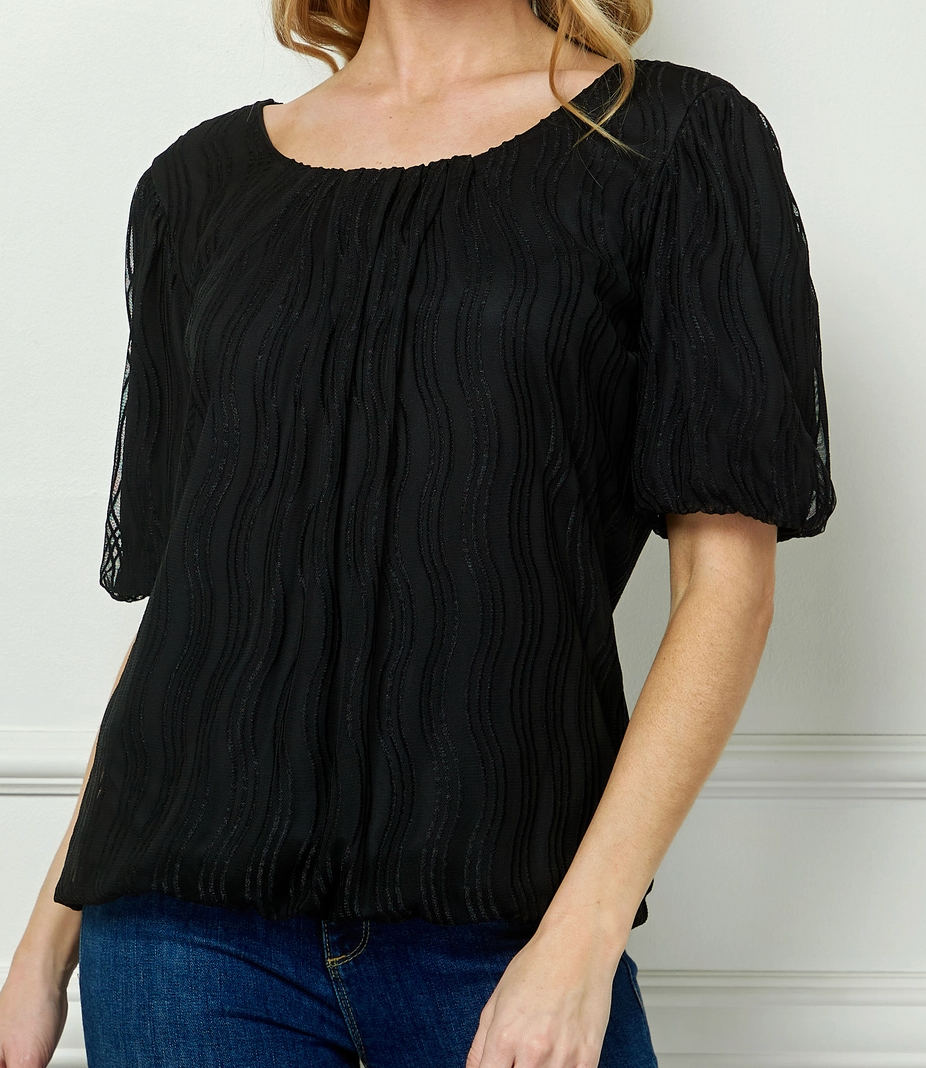 Wave Texture Top BLACK