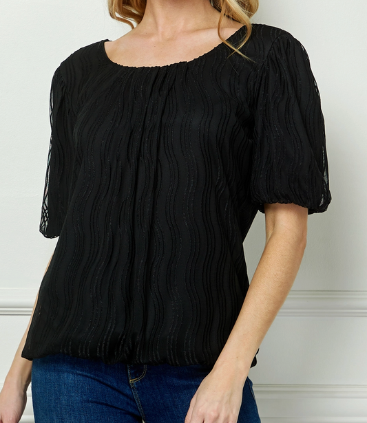 Wave Texture Top BLACK