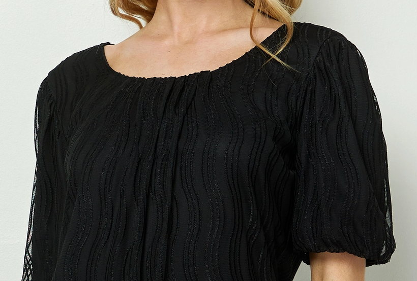 Wave Texture Top BLACK