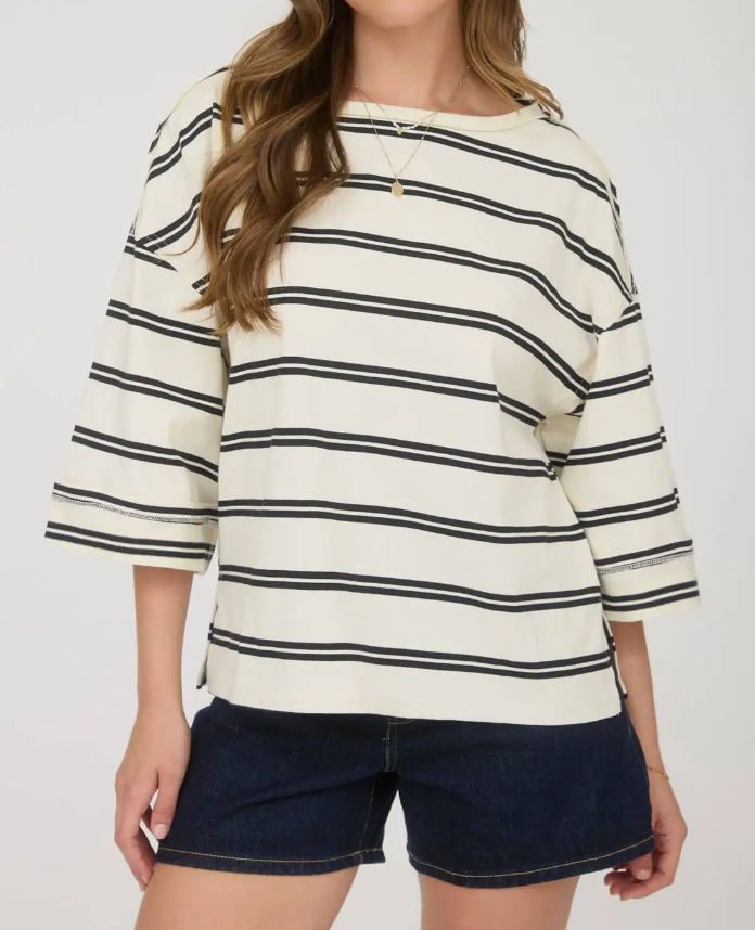 Everyday Stripe Relaxed BLACK