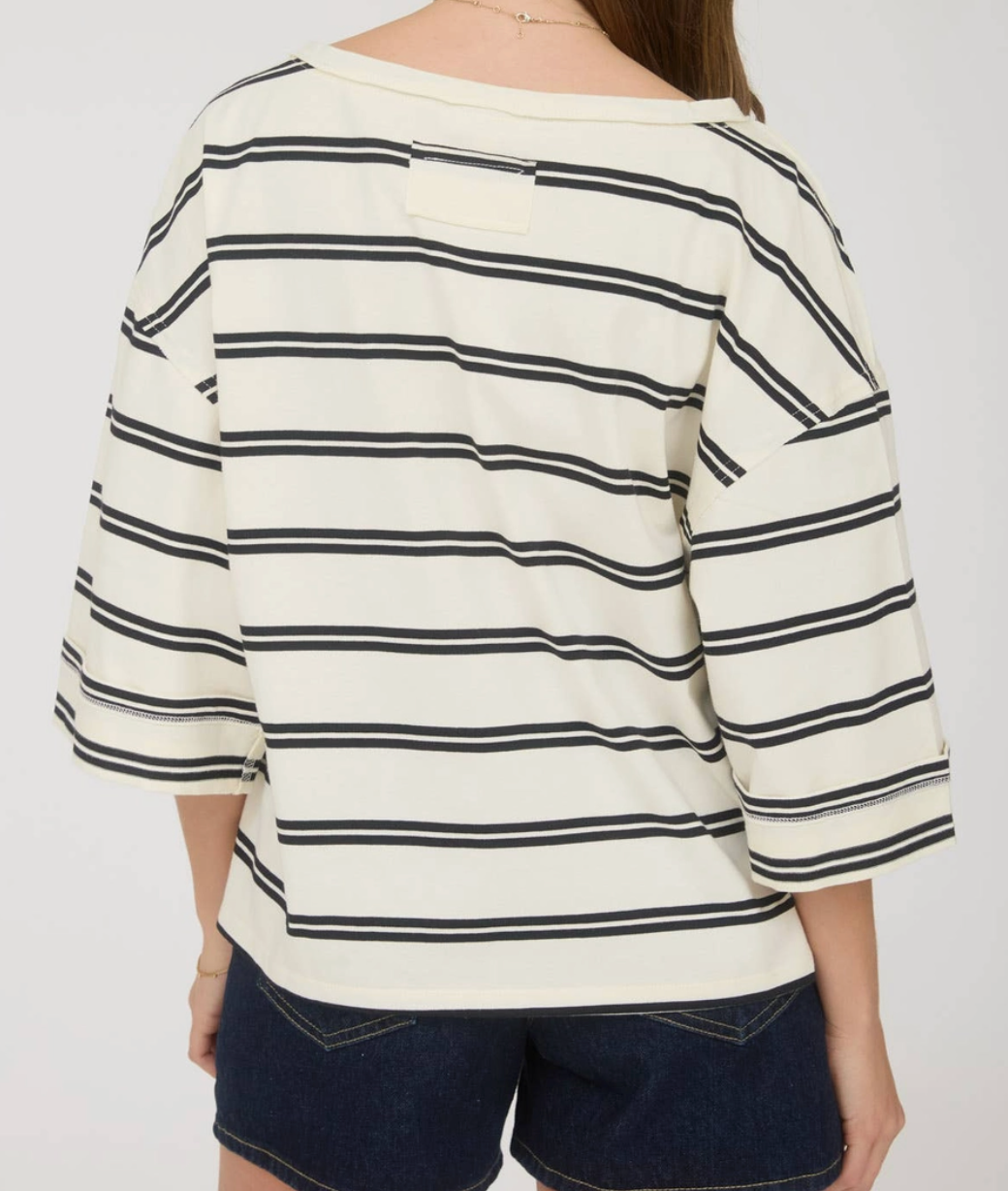 Everyday Stripe Relaxed BLACK