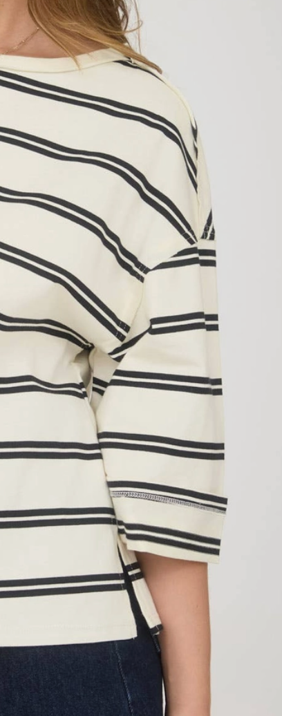 Everyday Stripe Relaxed BLACK