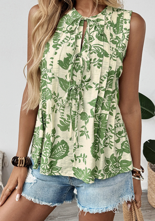 Garden Party Tie Tank GREEN