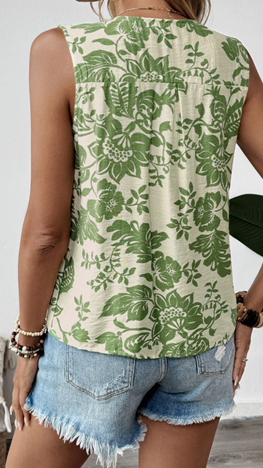Garden Party Tie Tank GREEN
