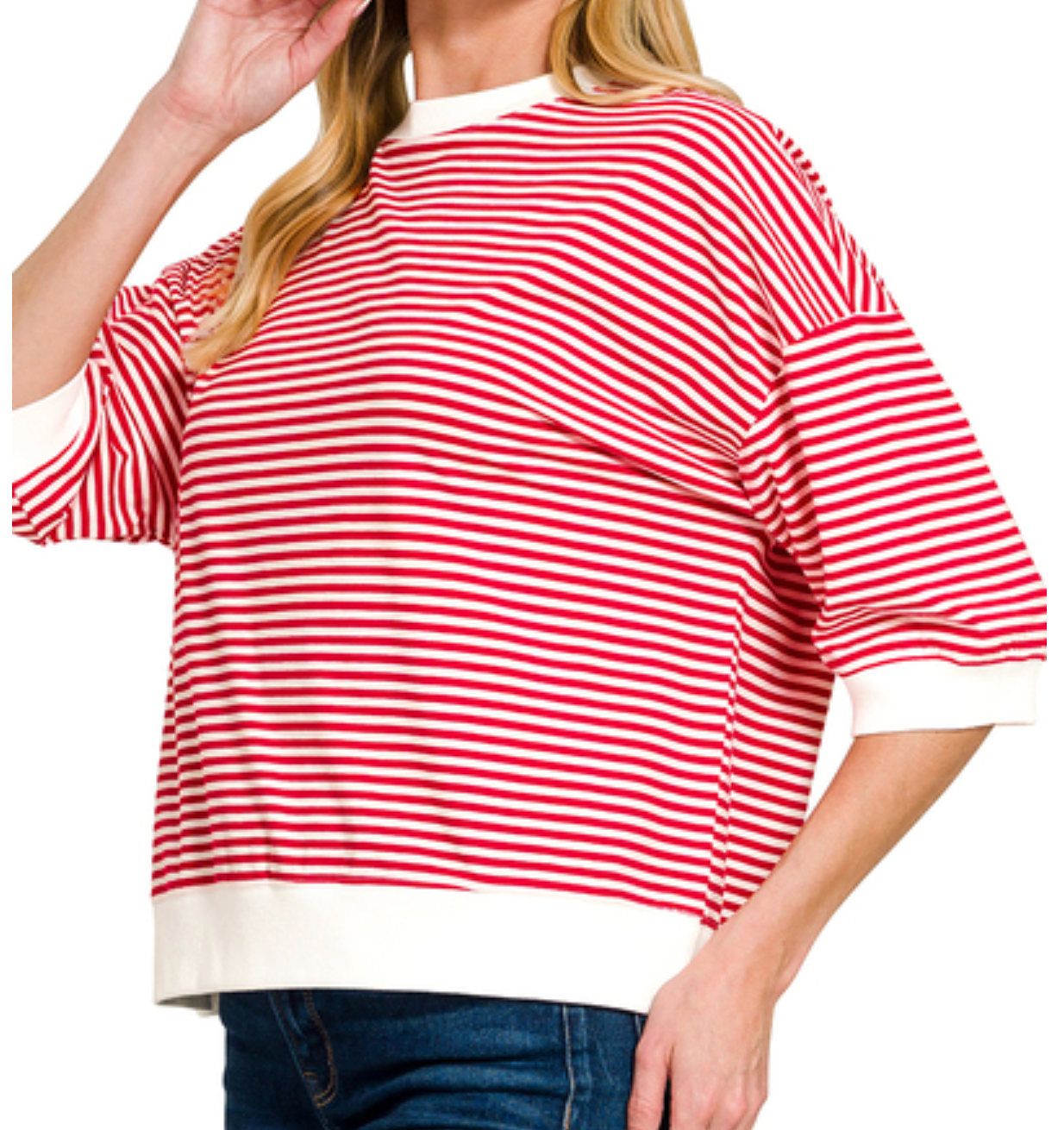 Americana Stripe Pullover RED