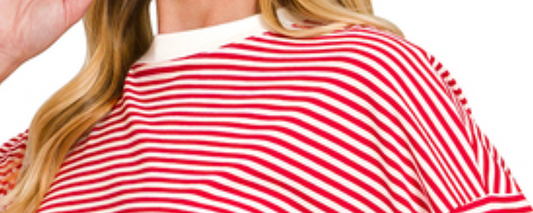 Americana Stripe Pullover RED