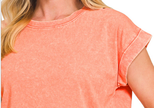 Relaxed Washed Everyday Tee CORAL
