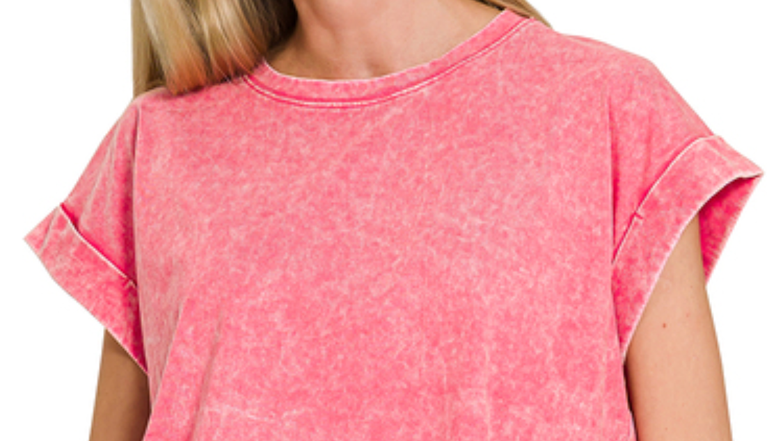 Relaxed Washed Everyday Tee FUCHSIA