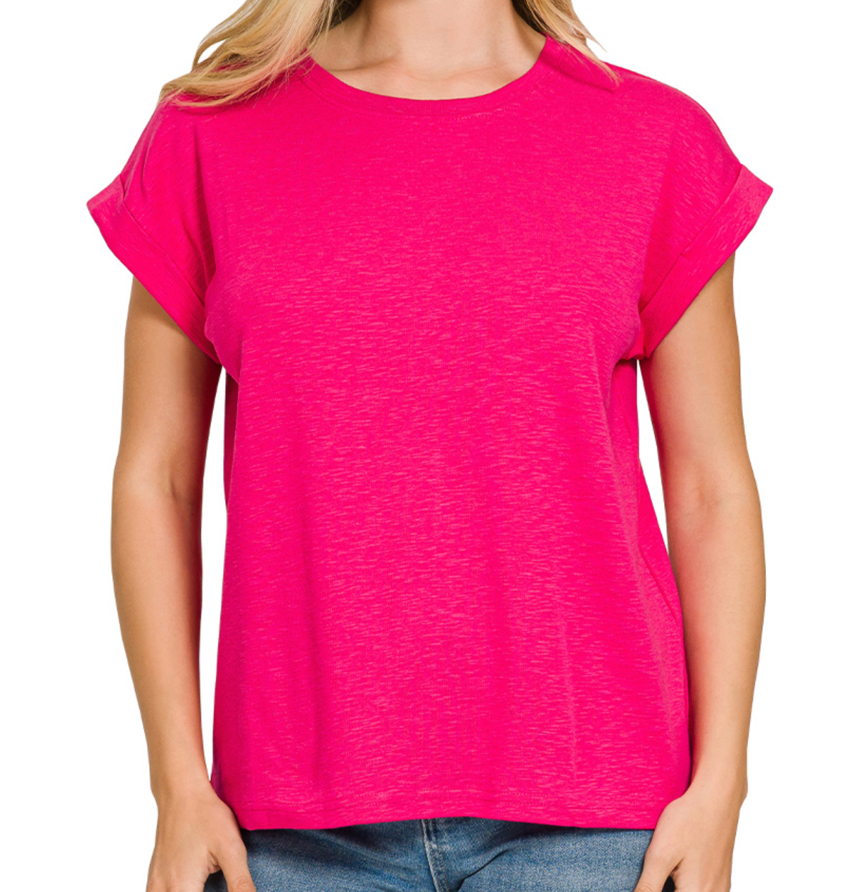 Modal Slub Tee HOT PINK