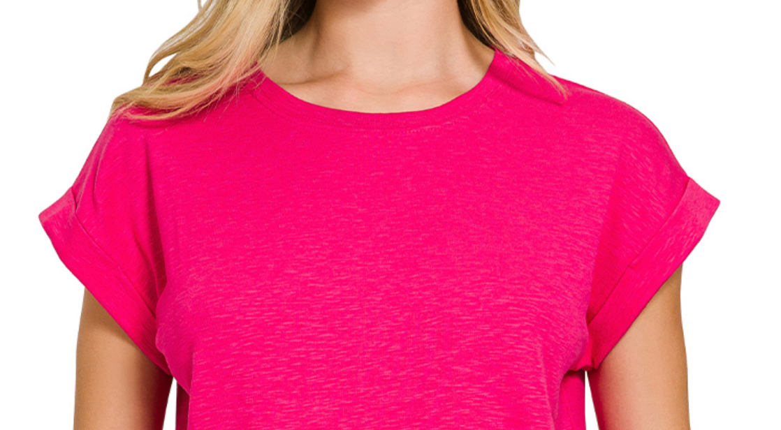 Modal Slub Tee HOT PINK