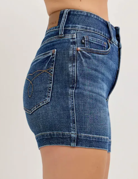 JUDY BLUE Tum Ctrl HR Shorts 3.75"