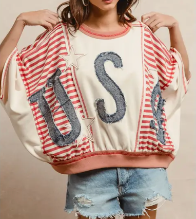 Americana Patchwork Pullover