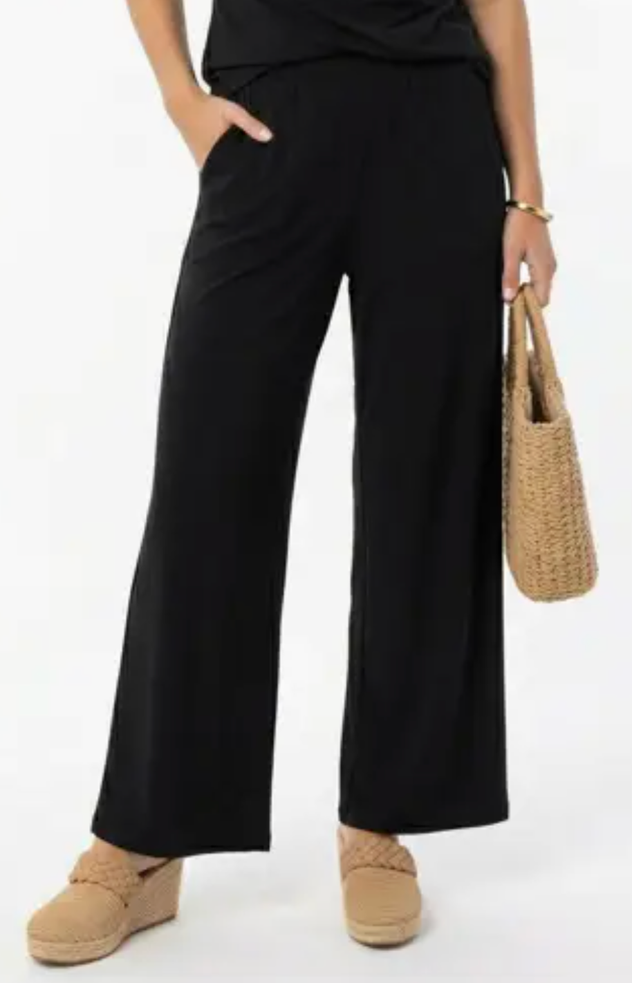 Simply Chic Wide Leg Pants BLACK 30"
