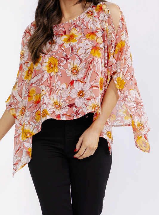 Daisy Lane Cold Shoulder Tunic BLUSH
