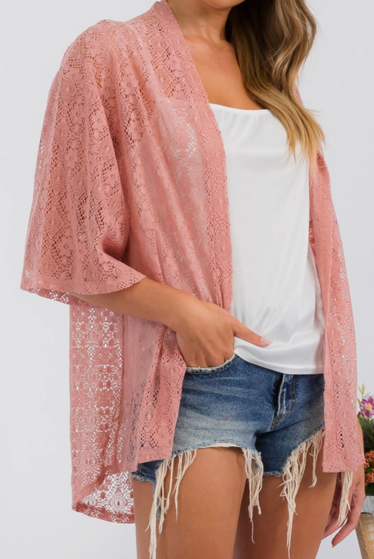 Garden Romance Lace Cardi BLUSH