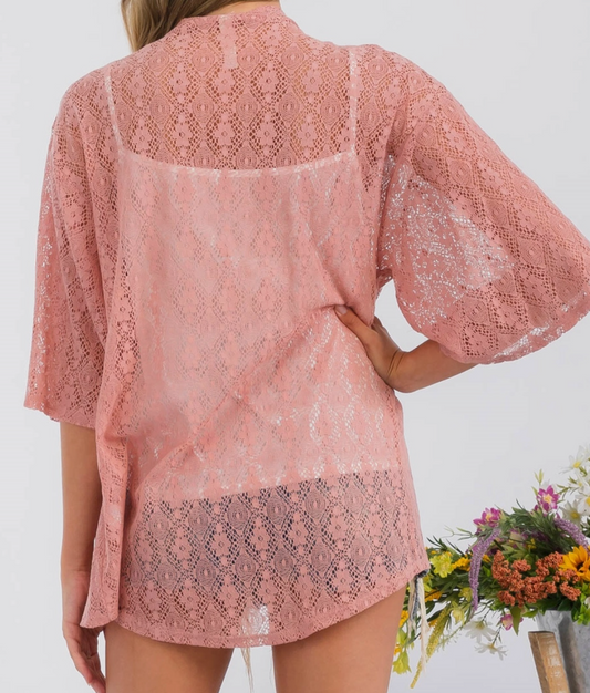 Garden Romance Lace Cardi BLUSH