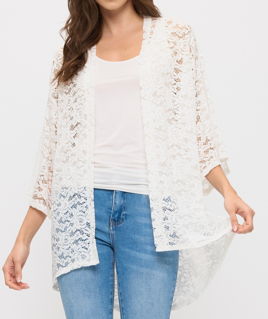 Garden Romance Lace Cardi WHITE