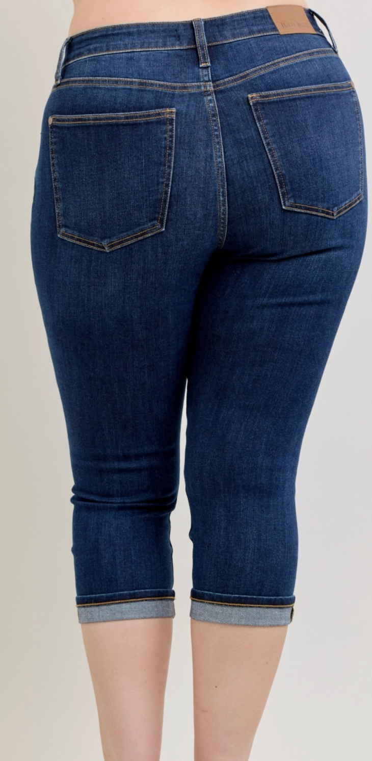 PS JUDY BLUE Classic Cuff HR CAPRI 22"