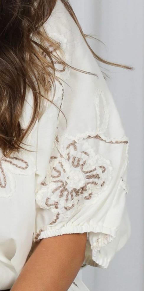 Wildflower Whimsy Blouse IVORY