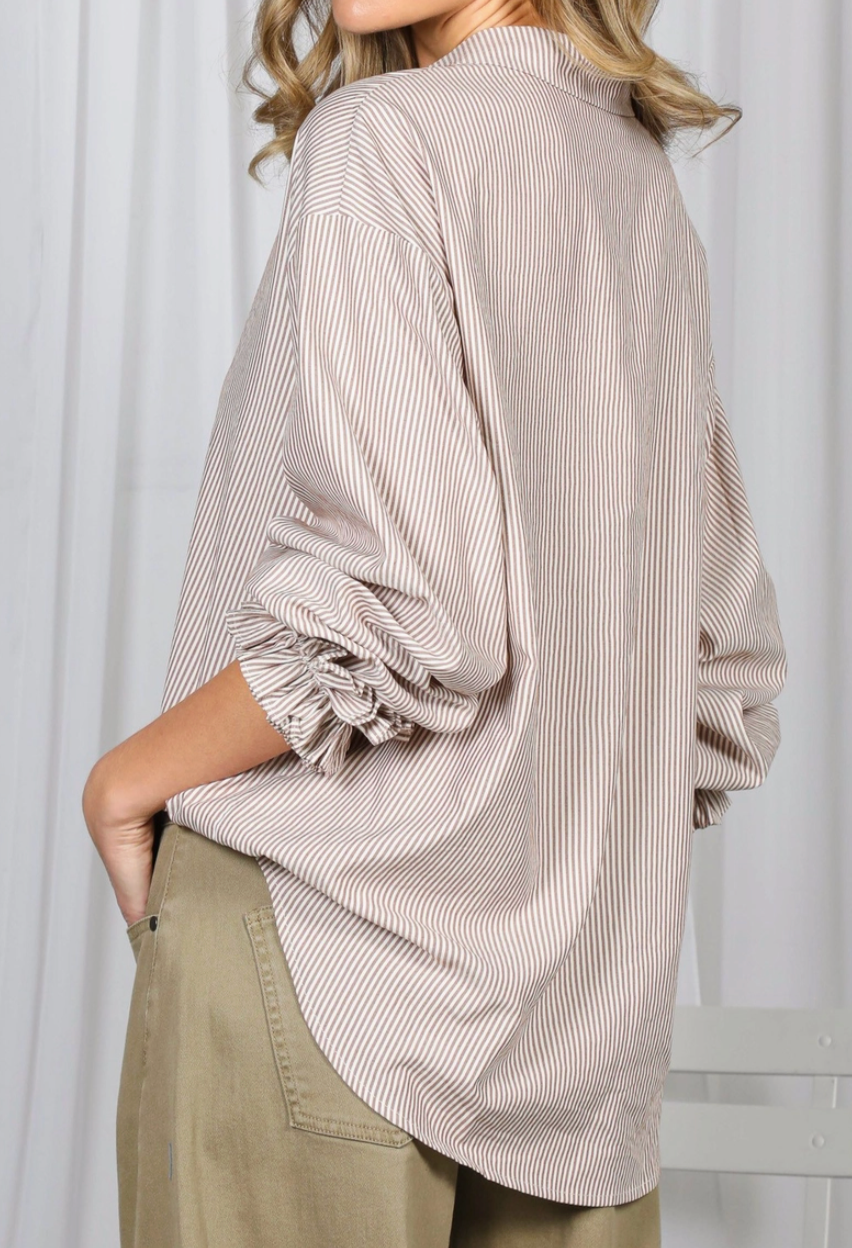 The Hampton Stripe Shirt BROWN