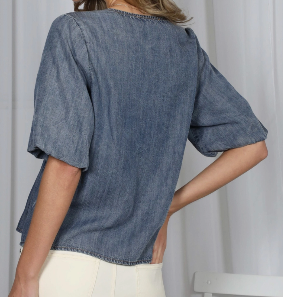 Vintage Charm Tencel Top