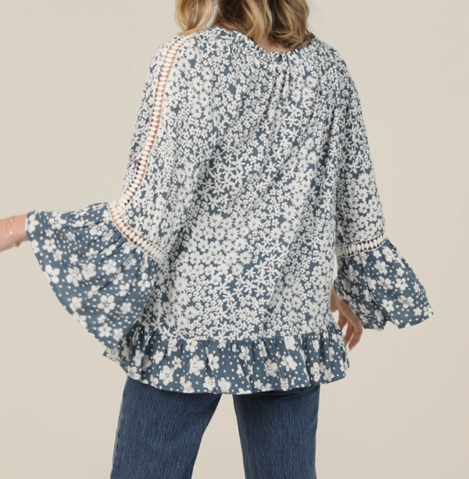 Wildflower Whimsy Blouse BLUE