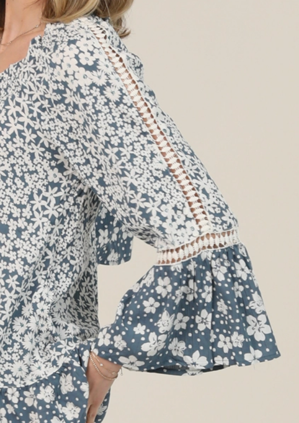 Wildflower Whimsy Blouse BLUE