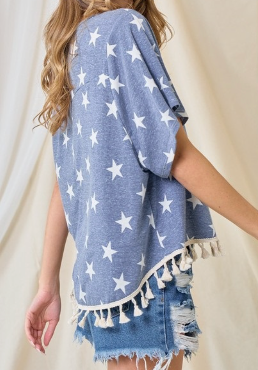 Freedom Fringe Tee BLUE