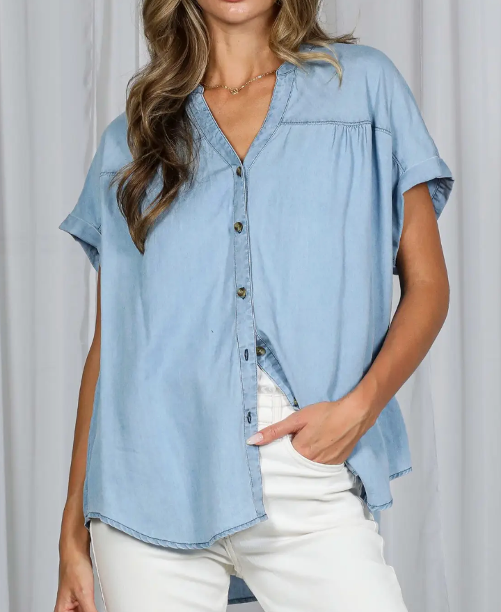 Blue Skies Tencel Chambray Top
