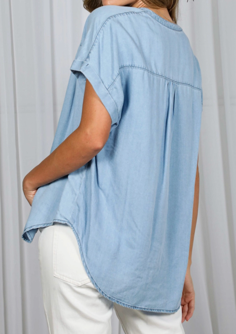 Blue Skies Tencel Chambray Top